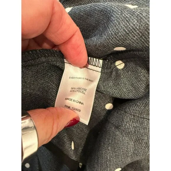 LPA Romi Halter Top Revolve Black Cream Polka Dot Knot Front Backless Peplum NWT - Picture 7 of 9